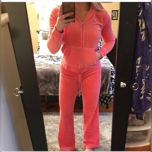 Pink velour suit